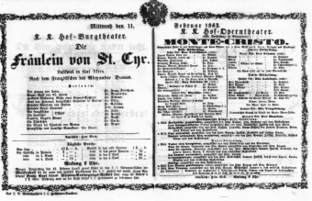 Theaterzettel (Oper und Burgtheater in Wien) 18630211 Seite: 1