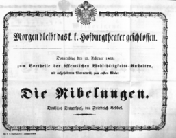 Theaterzettel (Oper und Burgtheater in Wien) 18630219 Seite: 1