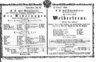 Theaterzettel (Oper und Burgtheater in Wien) 18630219 Seite: 2