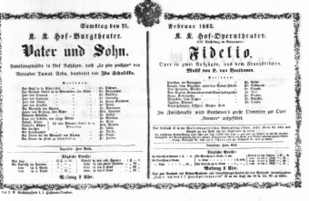 Theaterzettel (Oper und Burgtheater in Wien) 18630221 Seite: 1