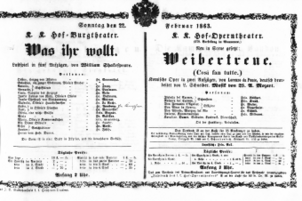 Theaterzettel (Oper und Burgtheater in Wien) 18630222 Seite: 2