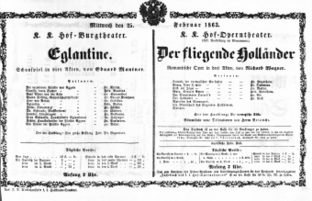 Theaterzettel (Oper und Burgtheater in Wien) 18630225 Seite: 1