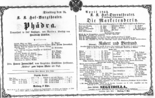 Theaterzettel (Oper und Burgtheater in Wien) 18630414 Seite: 1