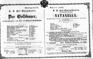 Theaterzettel (Oper und Burgtheater in Wien) 18630417 Seite: 1