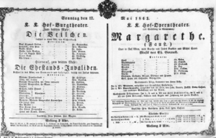 Theaterzettel (Oper und Burgtheater in Wien) 18630517 Seite: 1