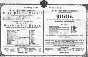 Theaterzettel (Oper und Burgtheater in Wien) 18630523 Seite: 1