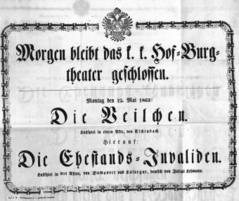 Theaterzettel (Oper und Burgtheater in Wien) 18630525 Seite: 1