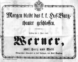 Theaterzettel (Oper und Burgtheater in Wien) 18630605 Seite: 1