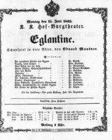 Theaterzettel (Oper und Burgtheater in Wien) 18630615 Seite: 1