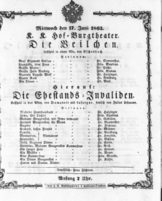 Theaterzettel (Oper und Burgtheater in Wien) 18630617 Seite: 1