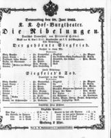 Theaterzettel (Oper und Burgtheater in Wien) 18630618 Seite: 1
