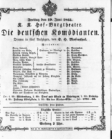 Theaterzettel (Oper und Burgtheater in Wien) 18630619 Seite: 1