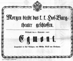 Theaterzettel (Oper und Burgtheater in Wien) 18630909 Seite: 1