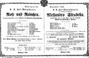 Theaterzettel (Oper und Burgtheater in Wien) 18630922 Seite: 1