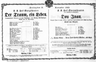 Theaterzettel (Oper und Burgtheater in Wien) 18631113 Seite: 1