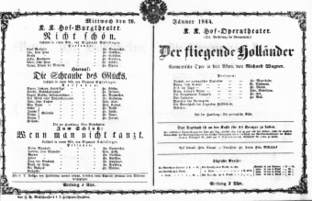 Theaterzettel (Oper und Burgtheater in Wien) 18640120 Seite: 1