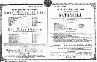 Theaterzettel (Oper und Burgtheater in Wien) 18640125 Seite: 1