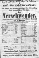 Theaterzettel (Oper und Burgtheater in Wien) 18640225 Seite: 1