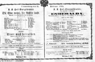 Theaterzettel (Oper und Burgtheater in Wien) 18640225 Seite: 2