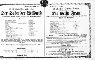 Theaterzettel (Oper und Burgtheater in Wien) 18640228 Seite: 1