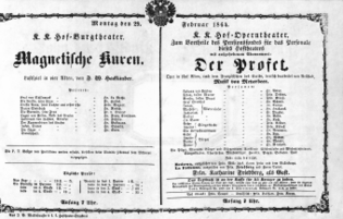 Theaterzettel (Oper und Burgtheater in Wien) 18640229 Seite: 1