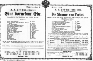 Theaterzettel (Oper und Burgtheater in Wien) 18640305 Seite: 1
