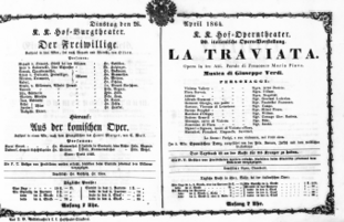 Theaterzettel (Oper und Burgtheater in Wien) 18640426 Seite: 1