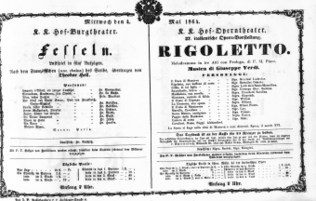 Theaterzettel (Oper und Burgtheater in Wien) 18640504 Seite: 1