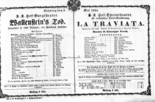 Theaterzettel (Oper und Burgtheater in Wien) 18640508 Seite: 1