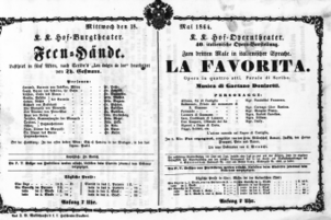Theaterzettel (Oper und Burgtheater in Wien) 18640518 Seite: 1