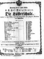 Theaterzettel (Oper und Burgtheater in Wien) 18640605 Seite: 1