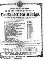 Theaterzettel (Oper und Burgtheater in Wien) 18640610 Seite: 1