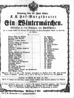Theaterzettel (Oper und Burgtheater in Wien) 18640612 Seite: 1