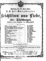 Theaterzettel (Oper und Burgtheater in Wien) 18640618 Seite: 1
