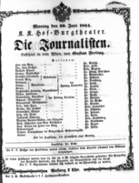 Theaterzettel (Oper und Burgtheater in Wien) 18640620 Seite: 1