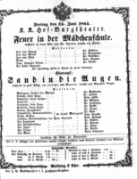 Theaterzettel (Oper und Burgtheater in Wien) 18640624 Seite: 1