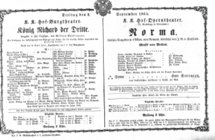 Theaterzettel (Oper und Burgtheater in Wien) 18640909 Seite: 2