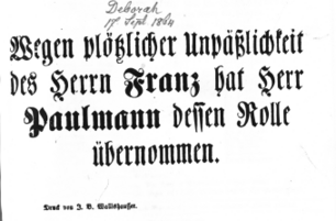 Theaterzettel (Oper und Burgtheater in Wien) 18640917 Seite: 1