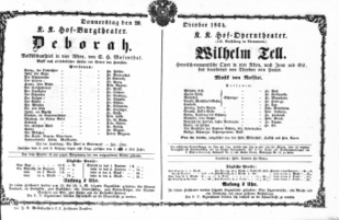 Theaterzettel (Oper und Burgtheater in Wien) 18641020 Seite: 1