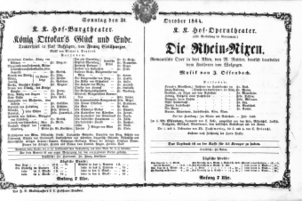 Theaterzettel (Oper und Burgtheater in Wien) 18641030 Seite: 1