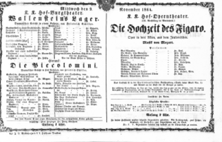 Theaterzettel (Oper und Burgtheater in Wien) 18641109 Seite: 1