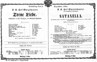 Theaterzettel (Oper und Burgtheater in Wien) 18641203 Seite: 1