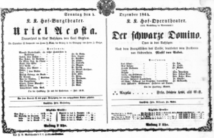 Theaterzettel (Oper und Burgtheater in Wien) 18641204 Seite: 1