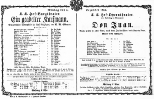Theaterzettel (Oper und Burgtheater in Wien) 18641205 Seite: 1
