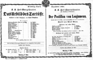 Theaterzettel (Oper und Burgtheater in Wien) 18641206 Seite: 1