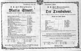 Theaterzettel (Oper und Burgtheater in Wien) 18641231 Seite: 1
