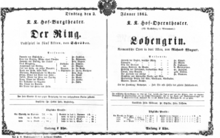Theaterzettel (Oper und Burgtheater in Wien) 18650103 Seite: 1