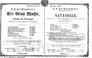 Theaterzettel (Oper und Burgtheater in Wien) 18650108 Seite: 1