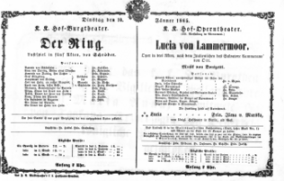 Theaterzettel (Oper und Burgtheater in Wien) 18650110 Seite: 1