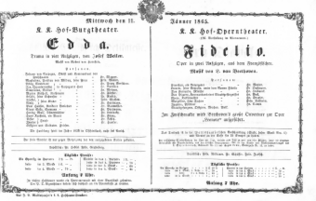 Theaterzettel (Oper und Burgtheater in Wien) 18650111 Seite: 1